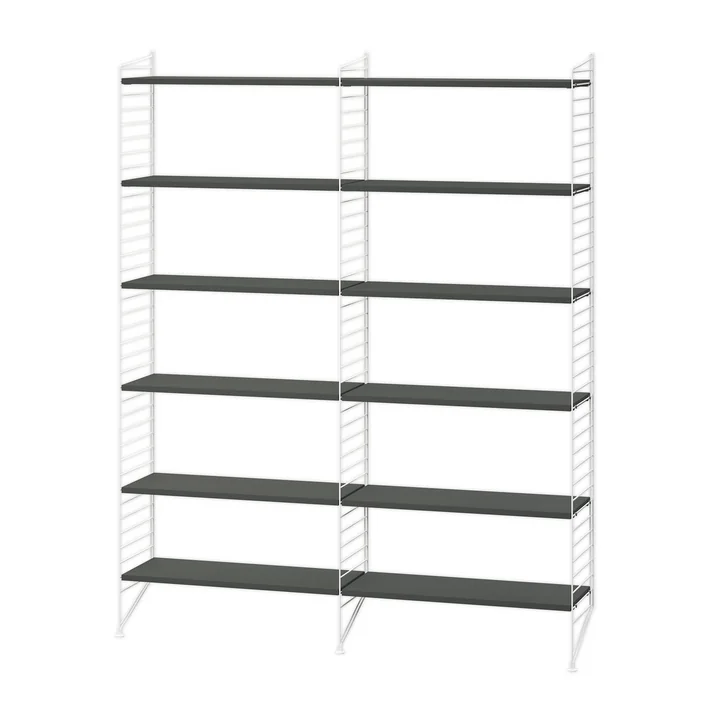 String - Shelf 120x200cm, dark gray / white