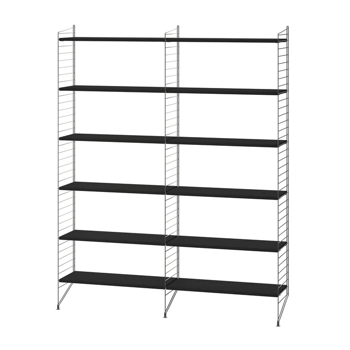 String - Shelf 120x200cm, stained black / dark gray
