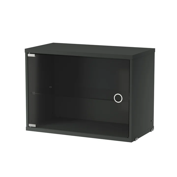 String - Display cabinet with glass swing door, 58 x 30 cm, dark gray