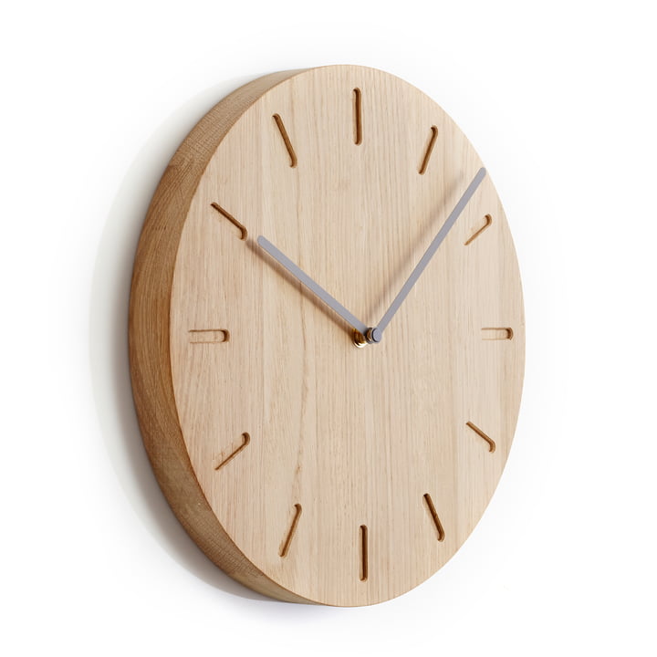 applicata - Watch:Out wall clock, natural oak / gray