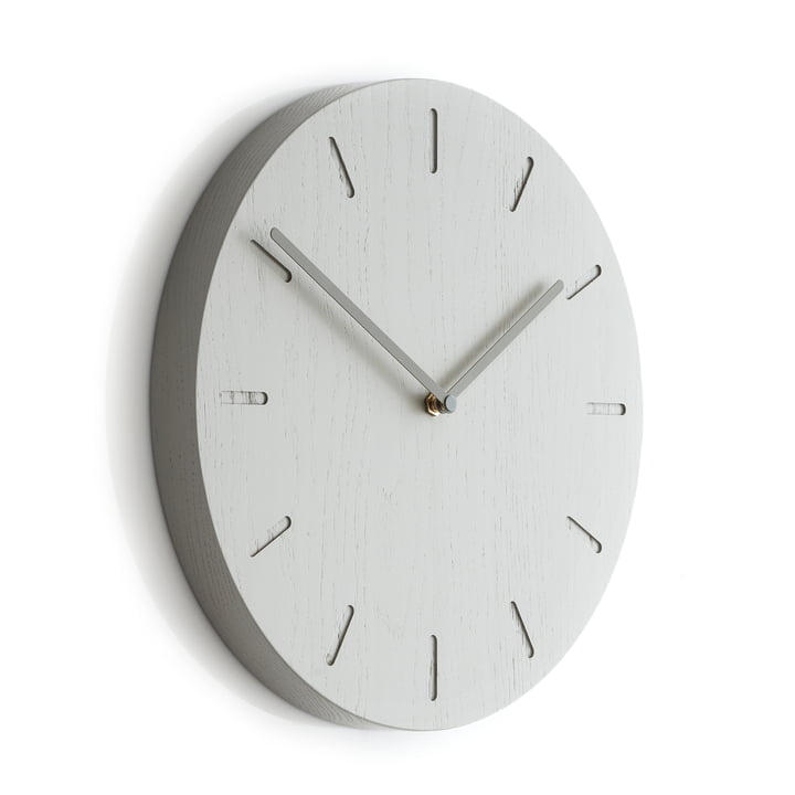 Watch:Out wall clock, natural oak / gray by applicata