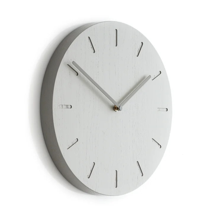 Watch:Out wall clock, natural oak / gray by applicata