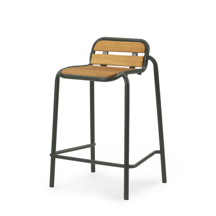 Normann Copenhagen - Vig bar stool, h 65 cm, dark green / robinia