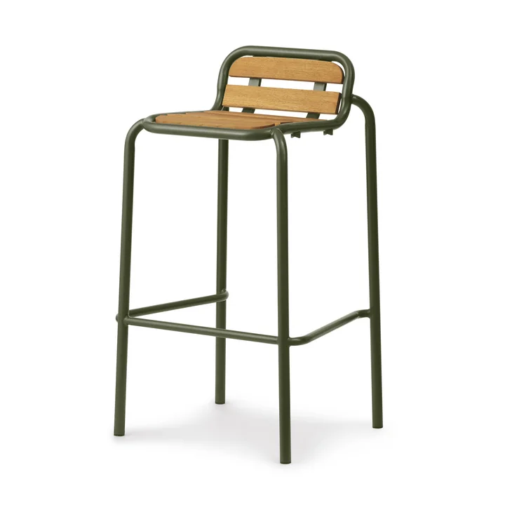 Normann Copenhagen - Vig bar stool, h 75 cm, dark green / robinia