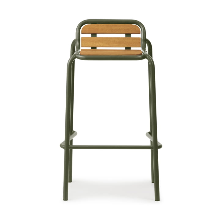 Normann Copenhagen - Vig bar stool, h 75 cm, dark green / robinia