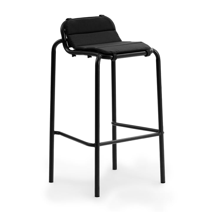 Normann Copenhagen - Vig bar stool, h 75 cm, black with seat cushion, black