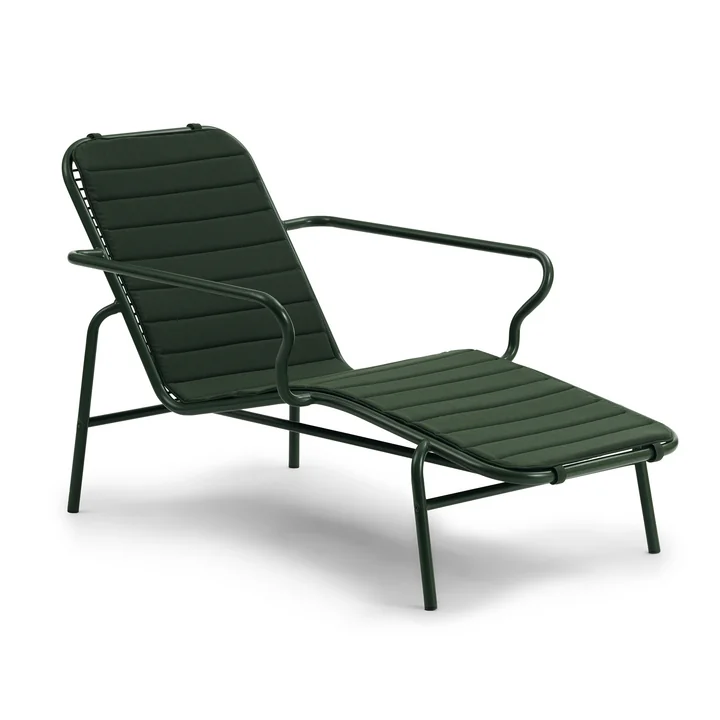 Normann Copenhagen - Vig Deck chair with seat cushion, dark green