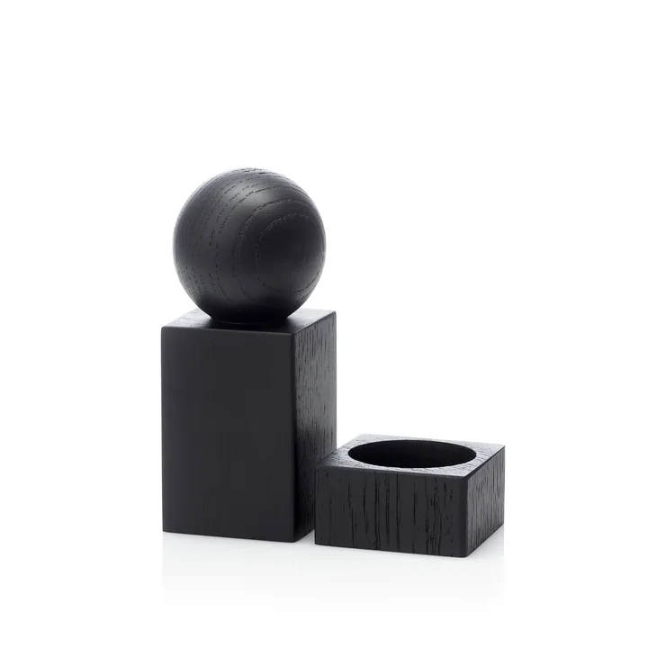 Twist salt and pepper set, black stained oak by applicata
