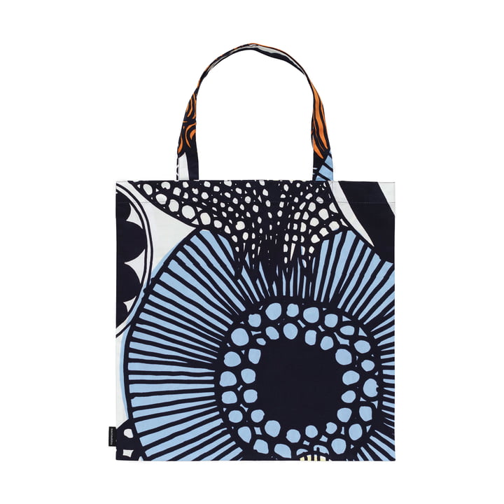 Siirtolapuutarha shopping bag, white / light yellow / orange / light blue (spring/summer 2025) by Marimekko