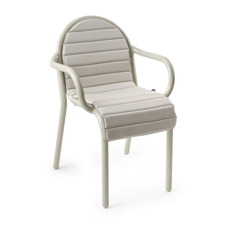 Tom Dixon - Groove Garden armchair, putty with seat/back cushion