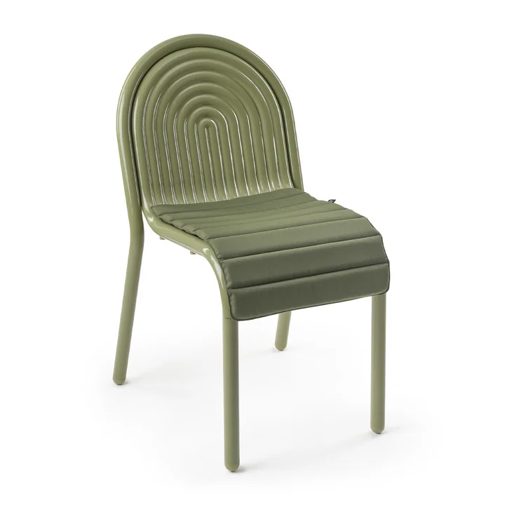 Tom Dixon - Groove Garden chair, moss green with seat cushion