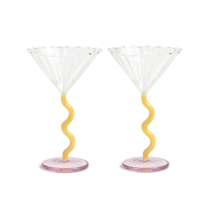 & klevering - Coupe Curve cocktail glass, caramel (set of 2)