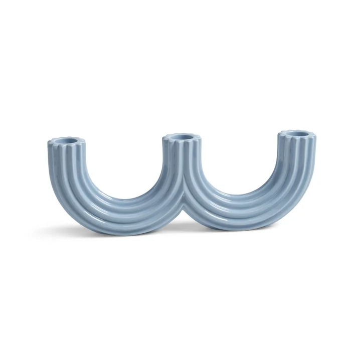 & klevering - Churros Candle holder 27 x 4 x 9 cm, light blue
