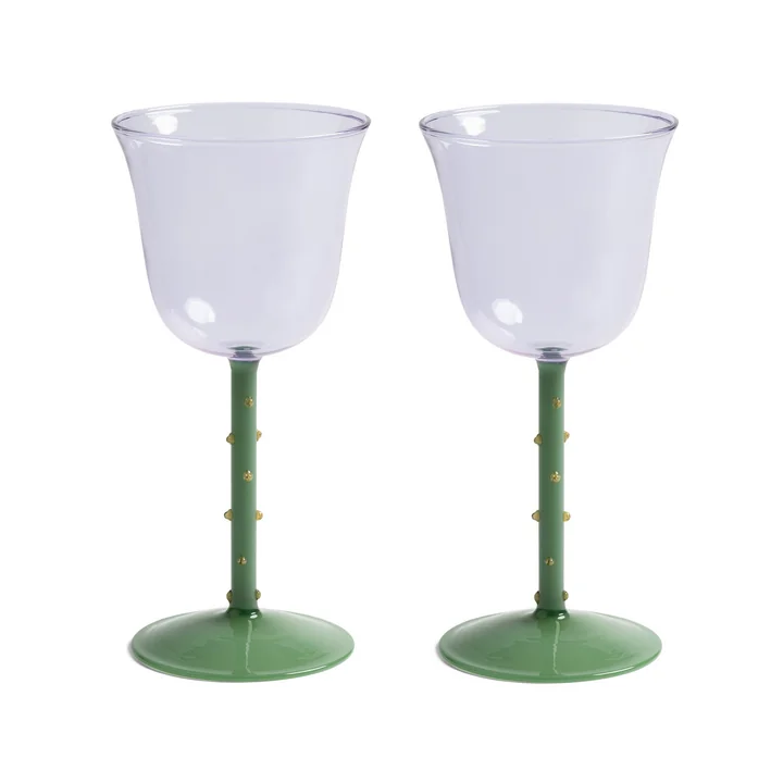 & klevering - Dot wine glass 180 ml, purple (set of 2)