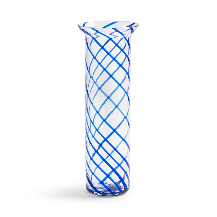 & klevering - Yogu vase 42 x Ø 11 cm, spiral blue