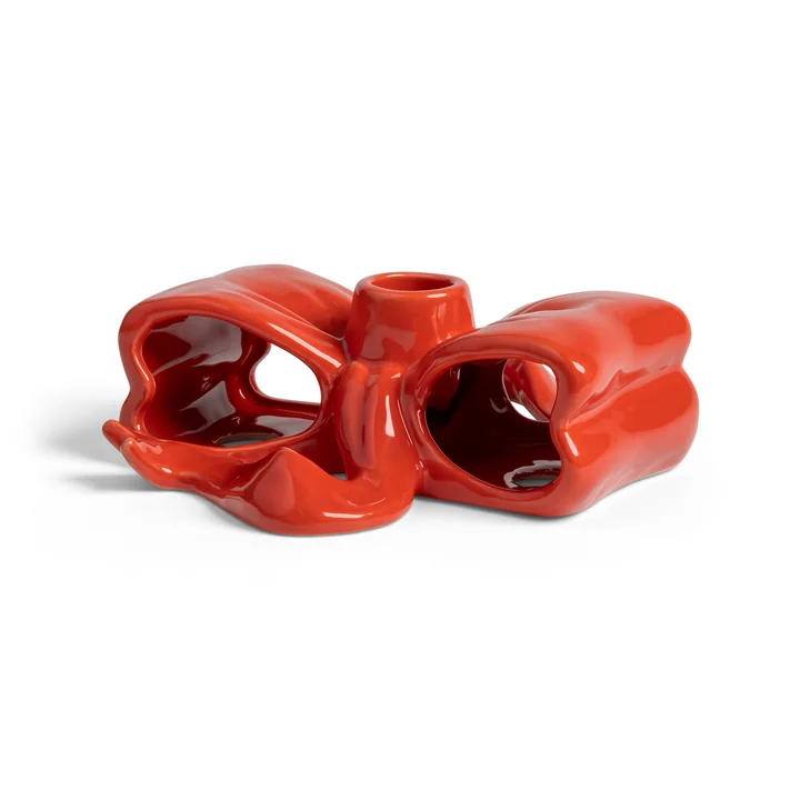 & klevering - Ribbon candle holder, red