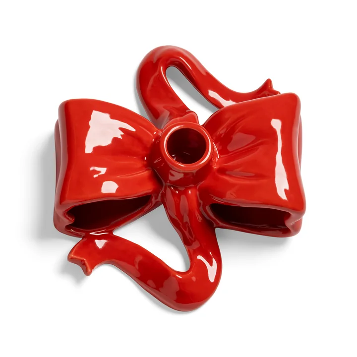 & klevering - Ribbon candle holder, red
