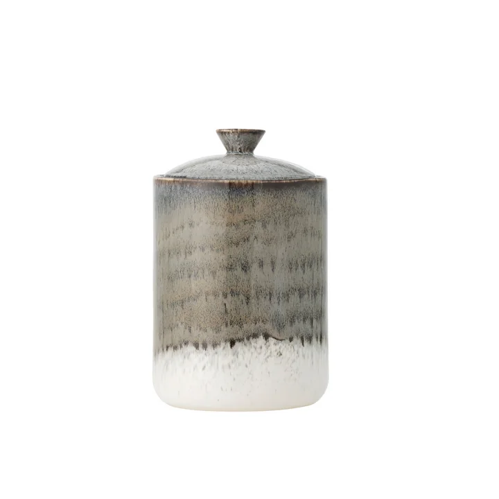 Bloomingville - Paula storage jar, 1.3 L, gray / multicolored