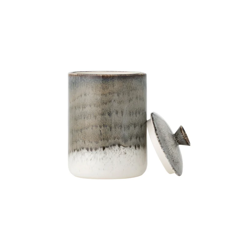 Bloomingville - Paula storage jar, 1.3 L, gray / multicolored