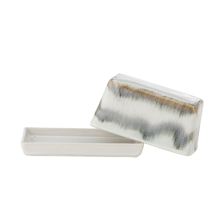 Bloomingville - Paula butter dish, gray / multicolored