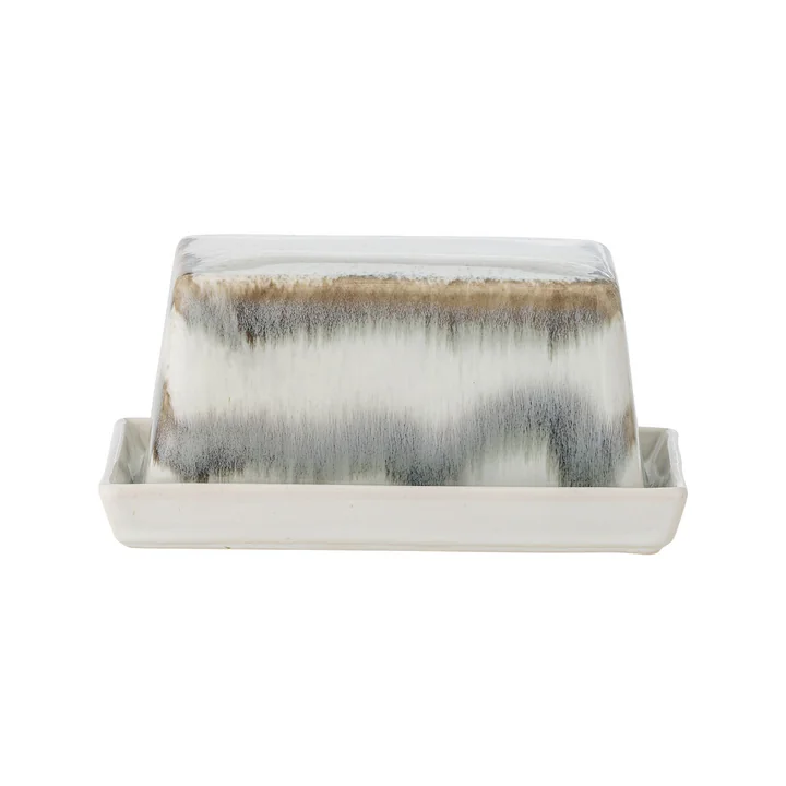 Bloomingville - Paula butter dish, gray / multicolored
