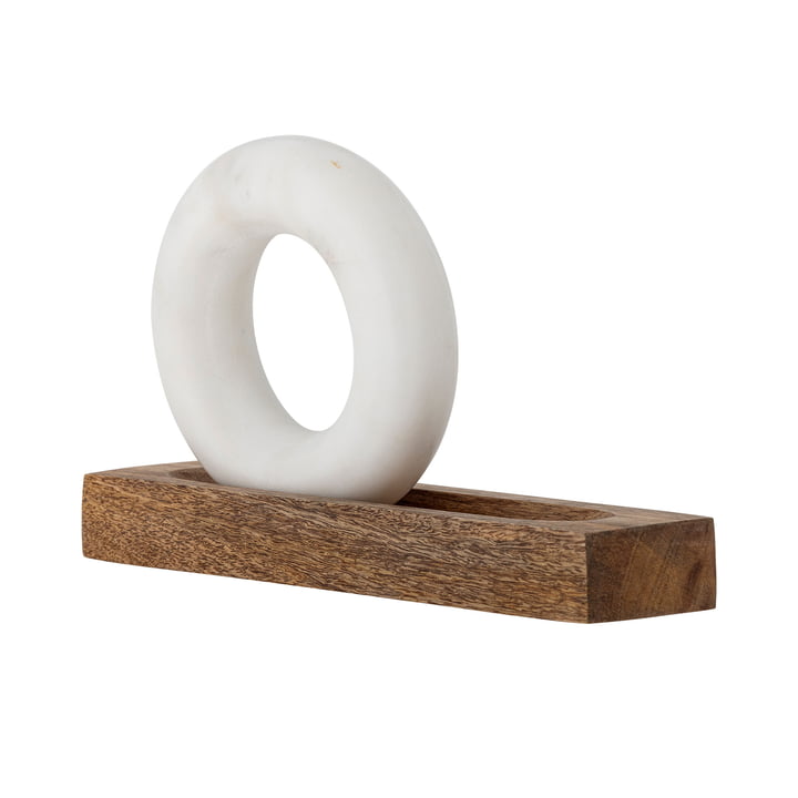 Bloomingville - Manuella mortar and pestle, white / natural mango