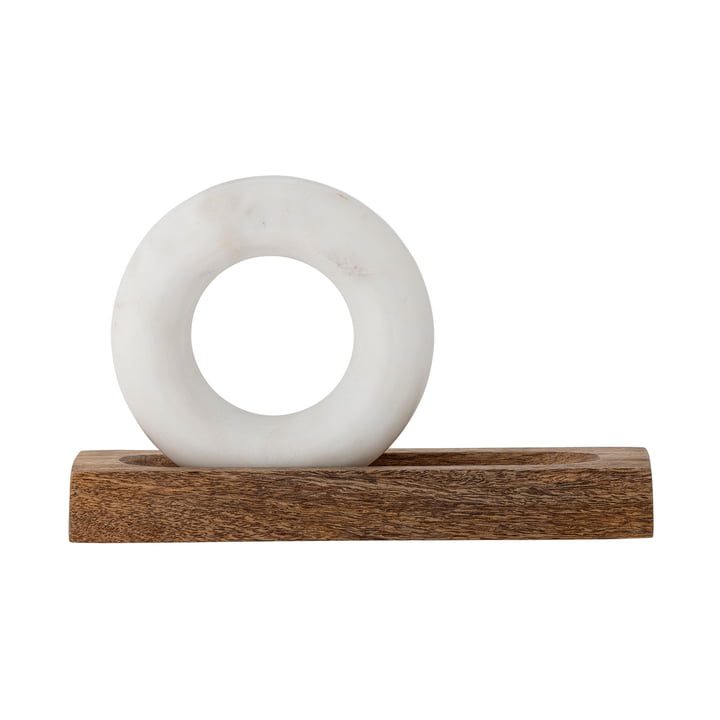 Bloomingville - Manuella mortar and pestle, white / natural mango