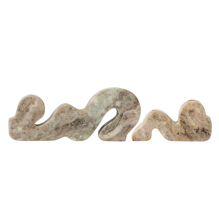 Bloomingville - Liabella candle holder, gray marble (set of 2)