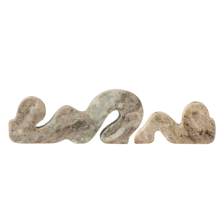 Bloomingville - Liabella candle holder, gray marble (set of 2)