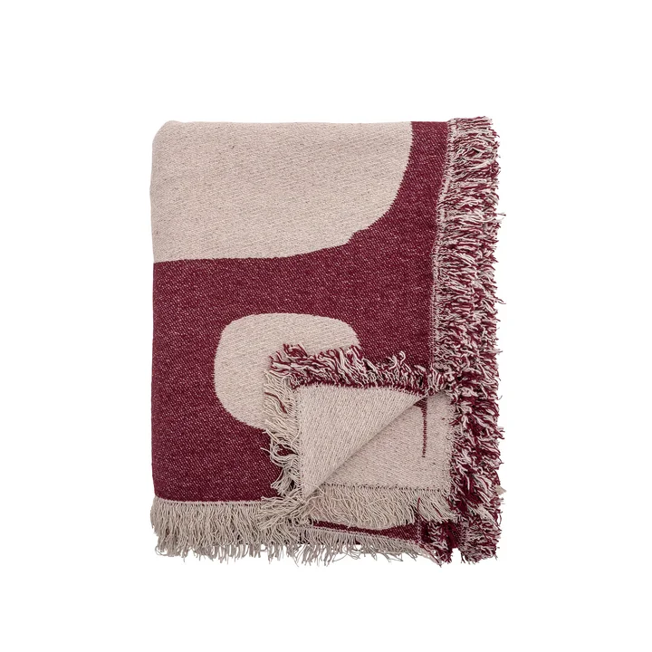 Bloomingville - Olica blanket, 130 x 160 cm, red