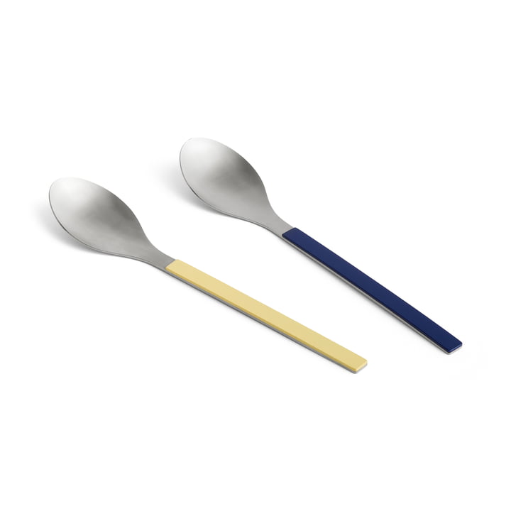 HAY - MVS Serving spoon, dark blue / yellow (set of 2)