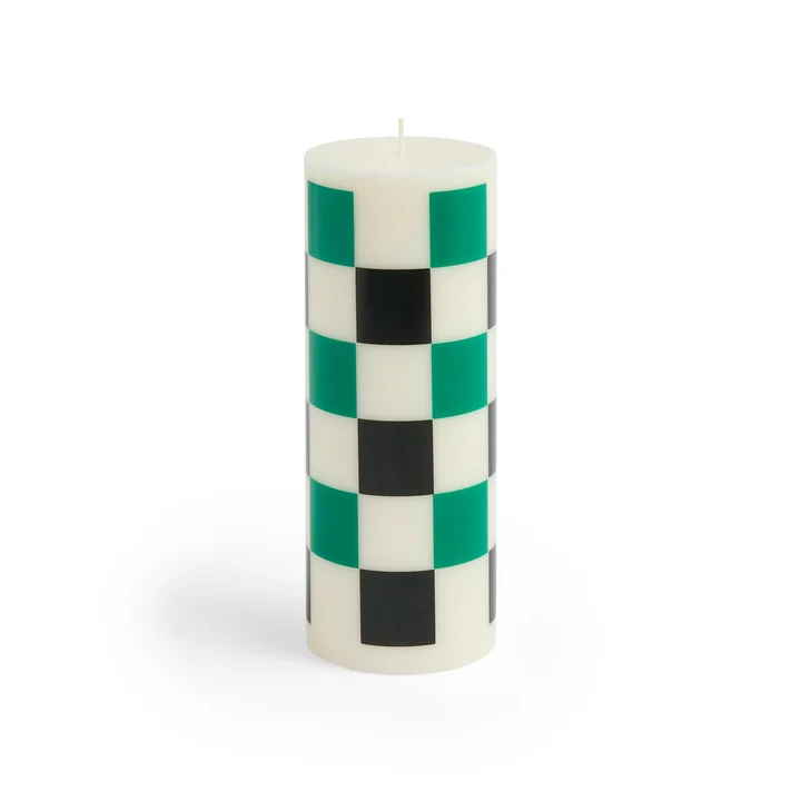 HAY - Column Candle M, off-white / green / black check