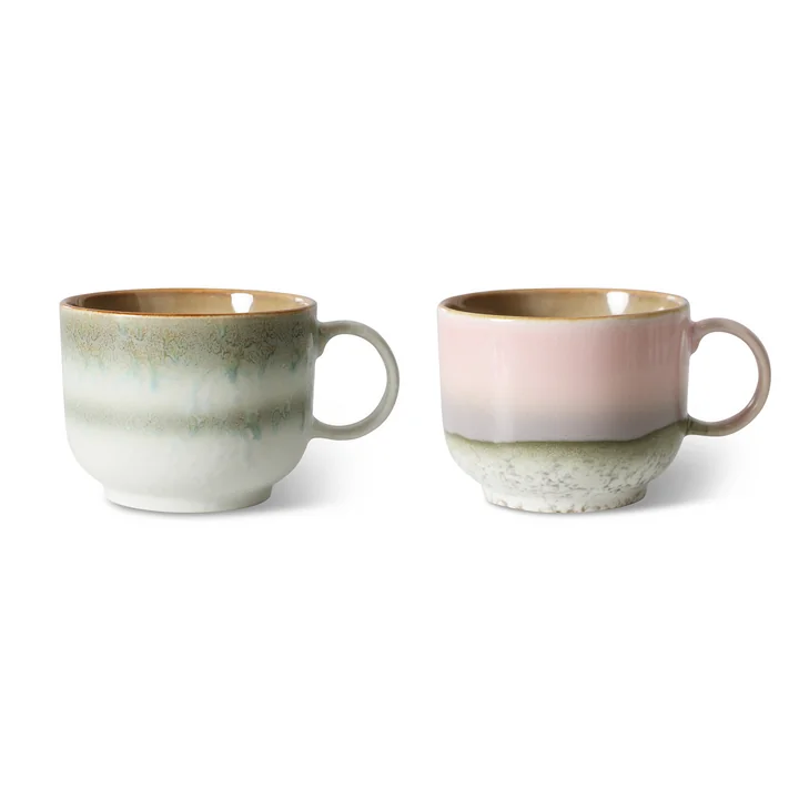 HKliving - 70's teacup, 425 ml, nova (set of 2)