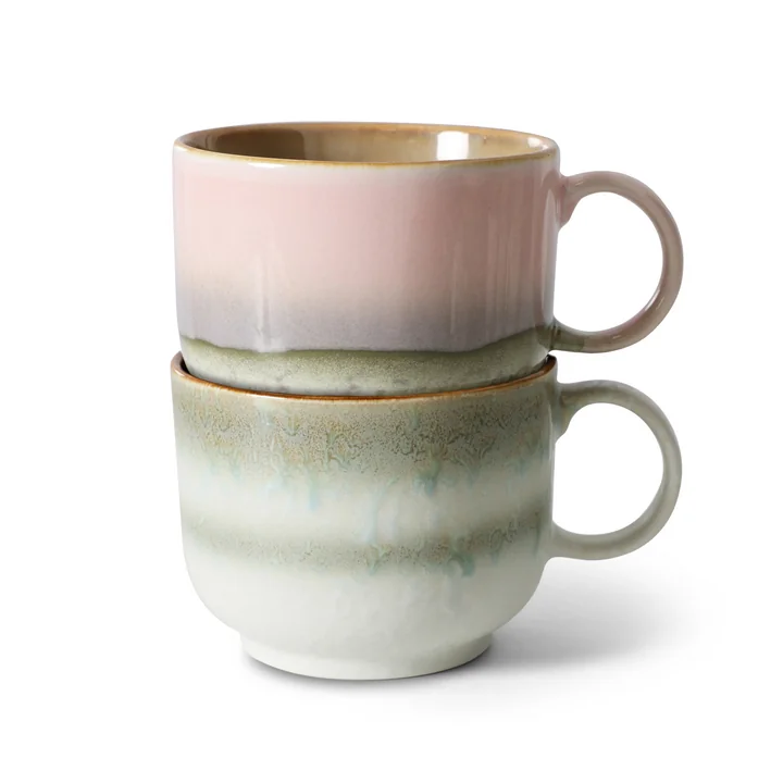 HKliving - 70's teacup, 425 ml, nova (set of 2)