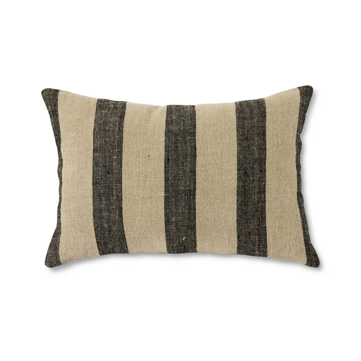 Hkliving - Bayside Linen cushion, 60 x 40 cm, brown / beige