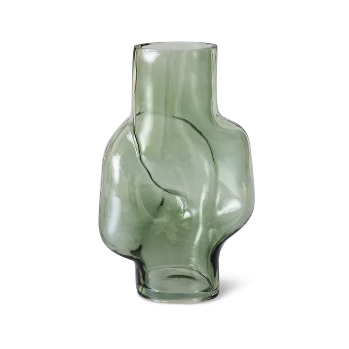 HKliving - Gleam Glass vase high, olive