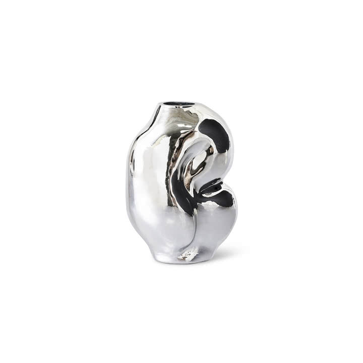 HKliving - Gleam Glass vase small, chrome
