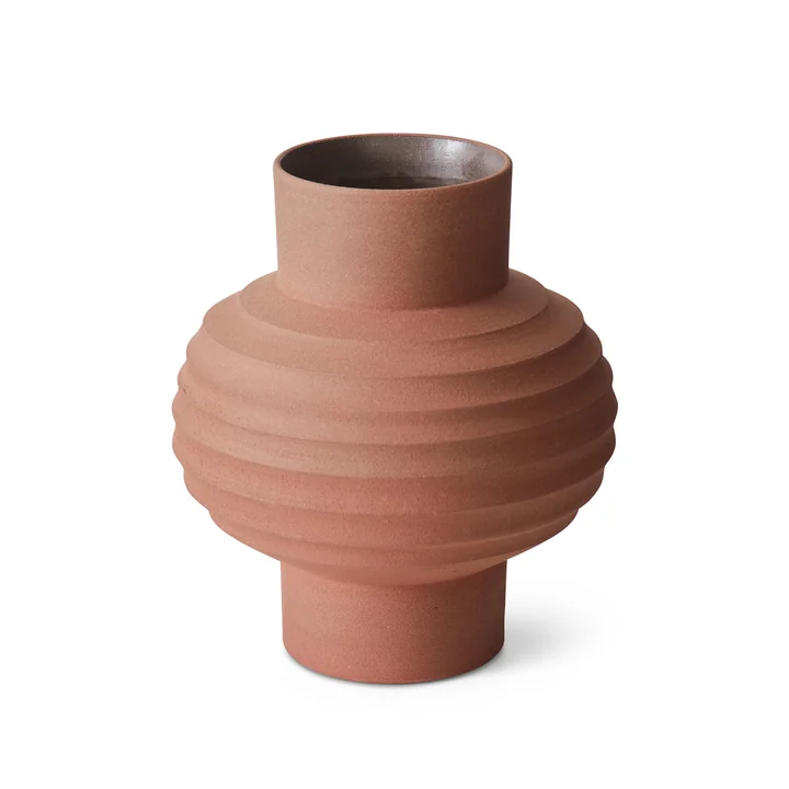 HKliving - Handcarved Terracotta vase, Bulb