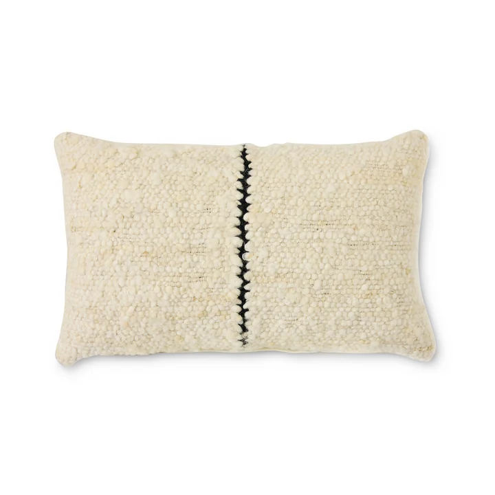 HKliving - Natural wool cushion, 50 x 30 cm, striped