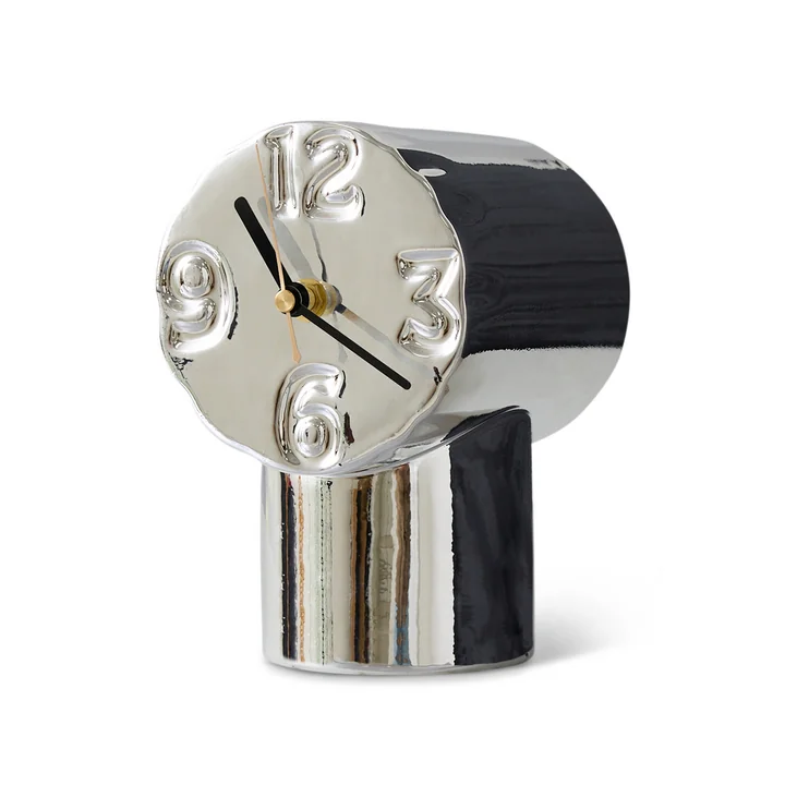 HKliving - Retro ceramic table clock, chrome