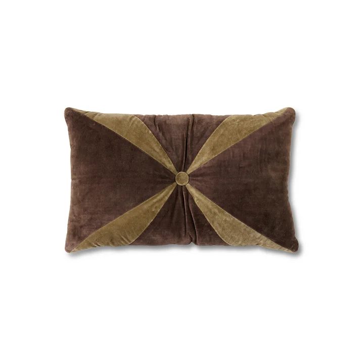 HKliving - Velvet cushion, 50 x 30 cm, brown