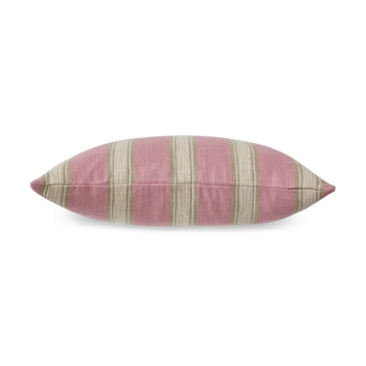 Hkliving - Woven striped linen cushion, 60 x 40 cm, blush