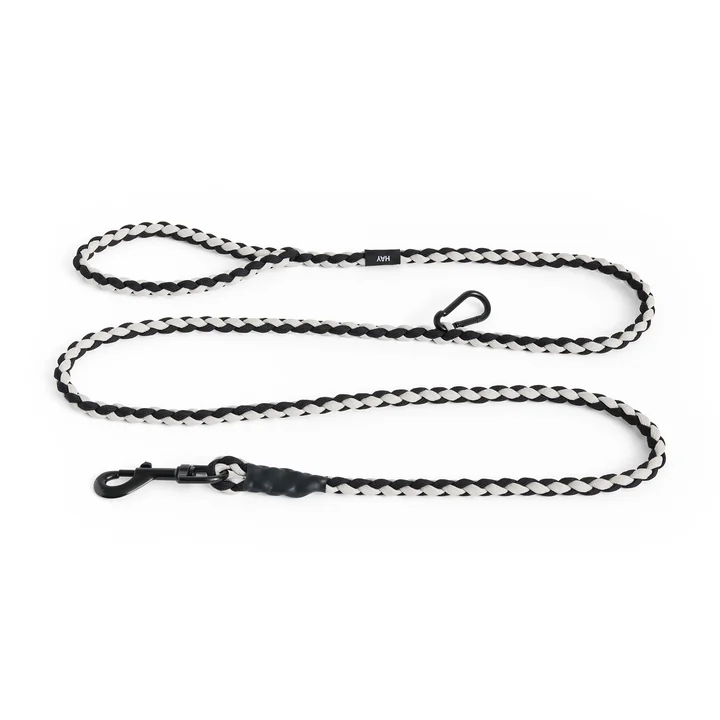 HAY - Dogs Dog lead, braided, adjustable, black / white