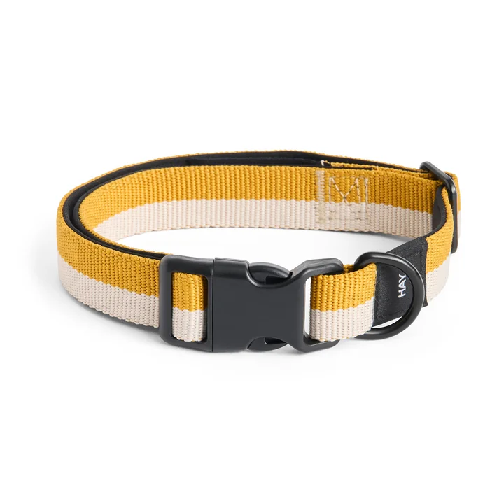 HAY - Dogs Dog collar, M/L, off-white / ochre