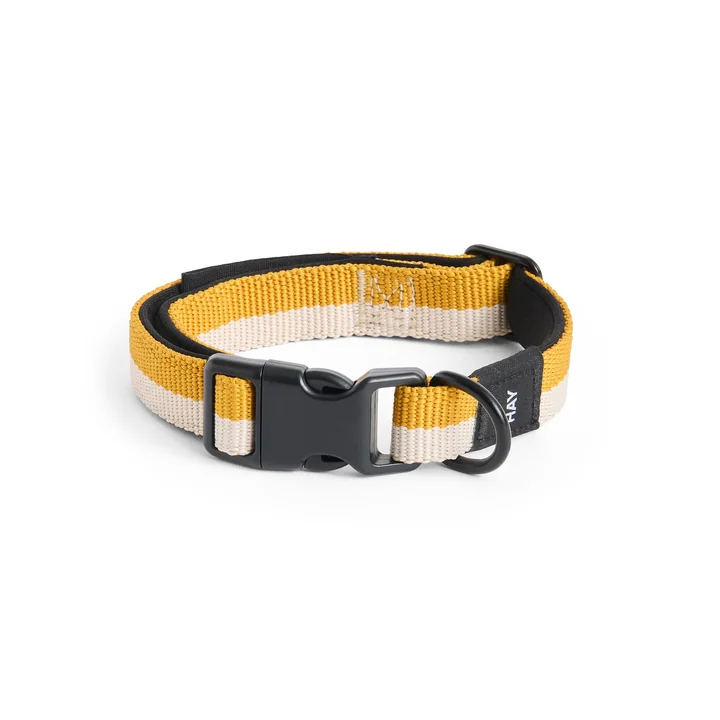 HAY - Dogs Dog collar, S/M, off-white / ochre