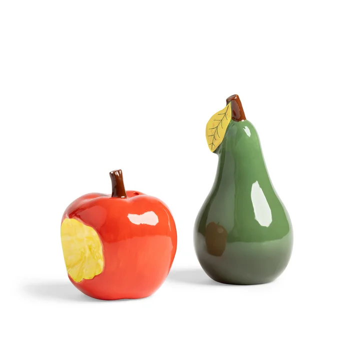 & klevering - Haines salt and pepper shaker, apple & pear, multicolored