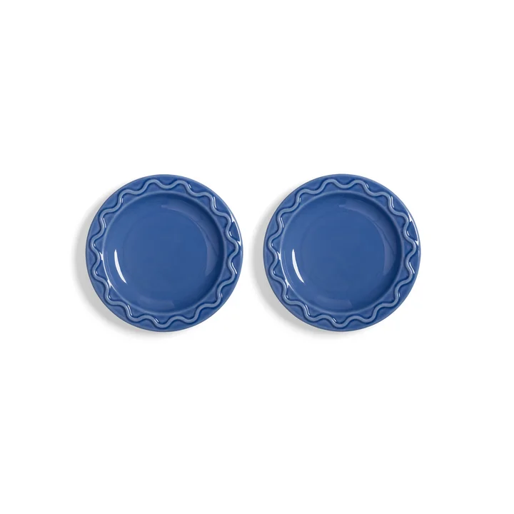 & klevering - Mochi Plate, Ø 17.5 cm, blue (set of 2)