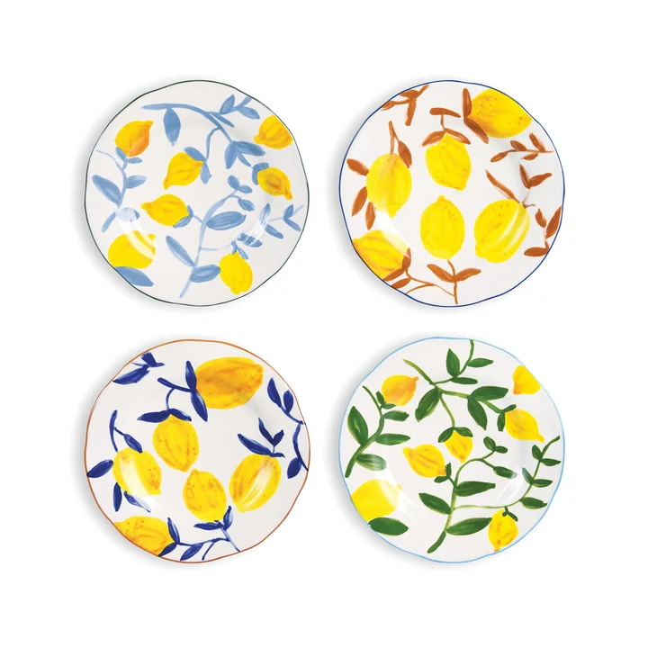 & klevering - Lemon plate twig, Ø 22 cm, multicolored (set of 4)