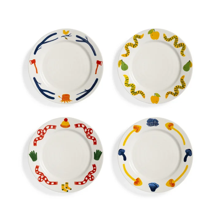 & klevering - Haines plate, Ø 22 cm, multicolored (set of 4)