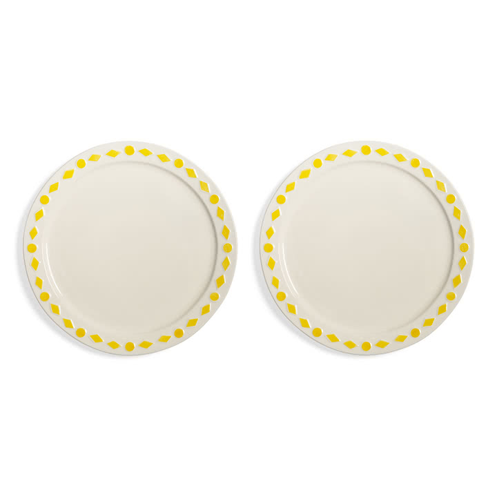 & klevering - Folk Plate, Ø 27.5 cm, yellow (set of 2)